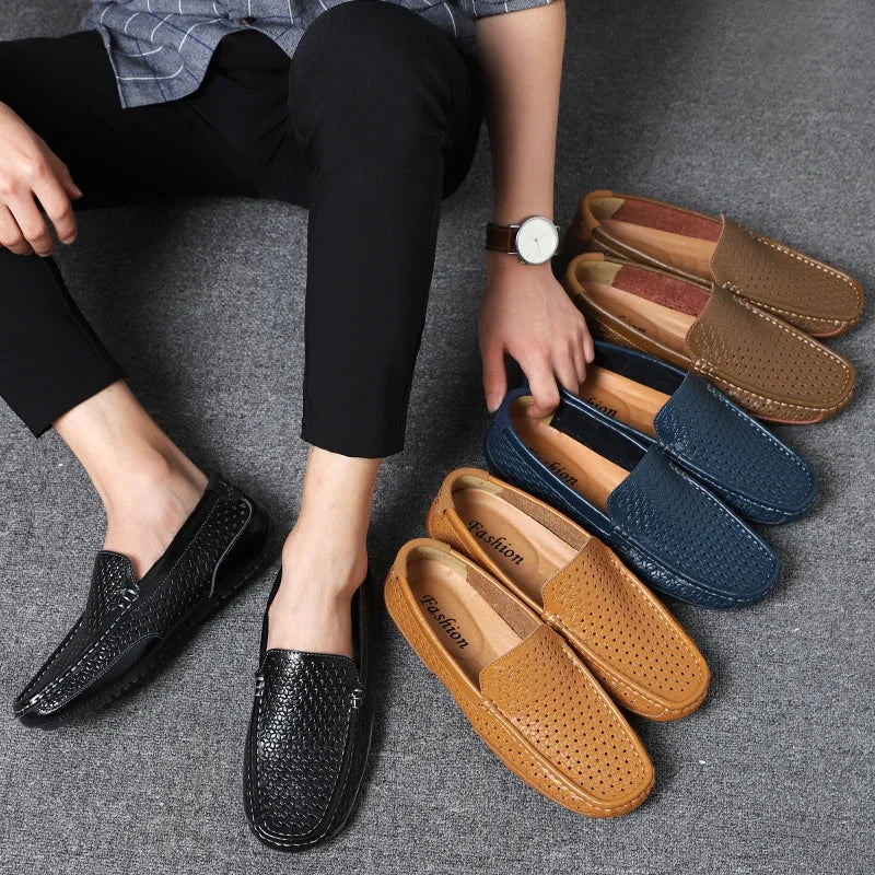 Aania | Leather Loafers With Perforated Pattern