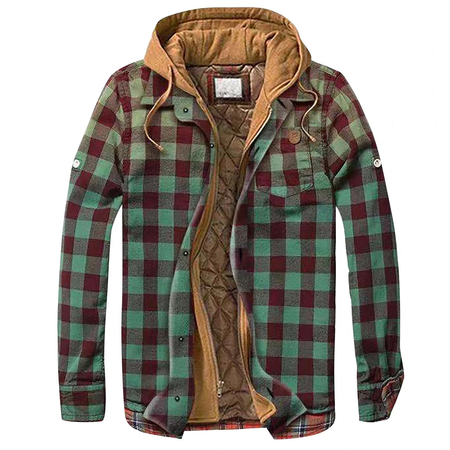 Brecor | Hooded Checkered Jacket with Quilted Lining