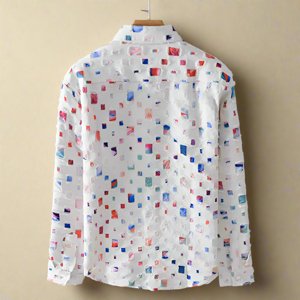 Nazirah | Cutout Long Sleeve Button-Up Shirt