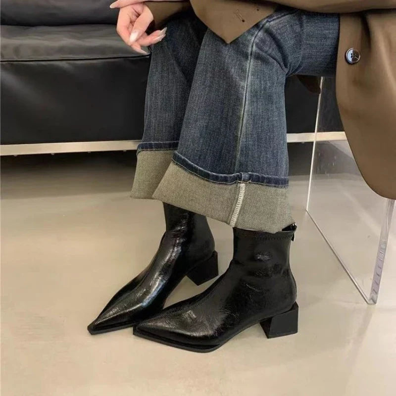 Laururea | Ankle Boots with Pointed Toe and Zipper