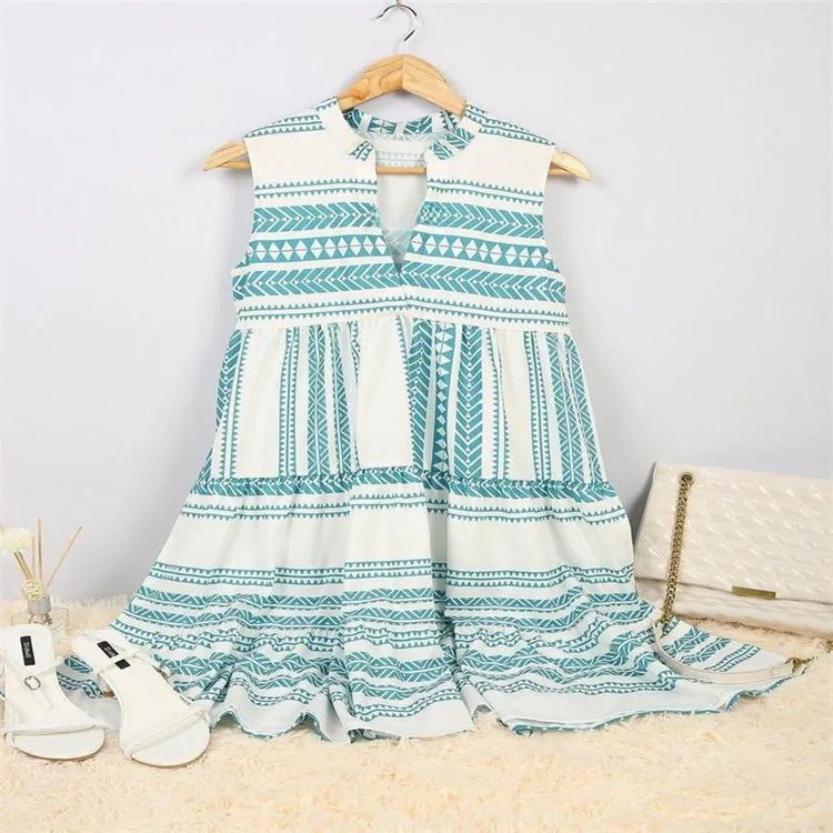 Lylah | Sleeveless Printed V-Neck Summer Dress