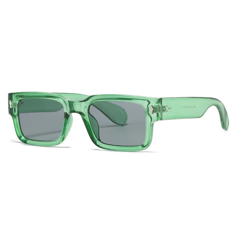 RetroLens -  Square Frame Green Tinted Sunglasses