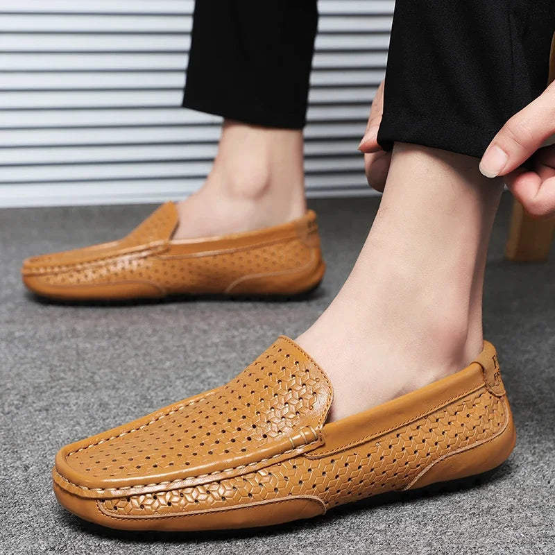 Aania | Leather Loafers With Perforated Pattern