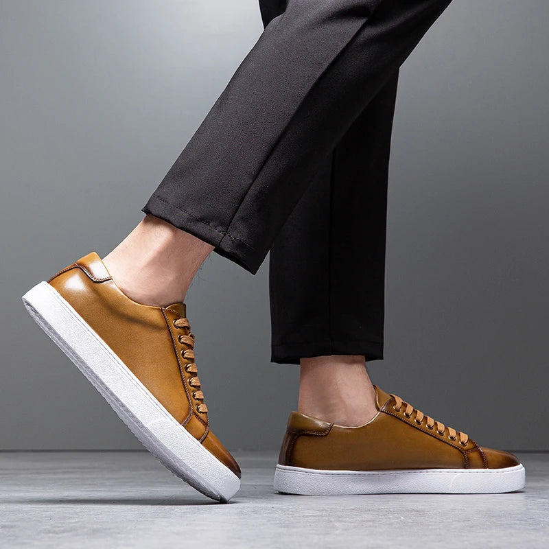 Leonell | Leather Lace-Up Low-Top Casual Sneakers