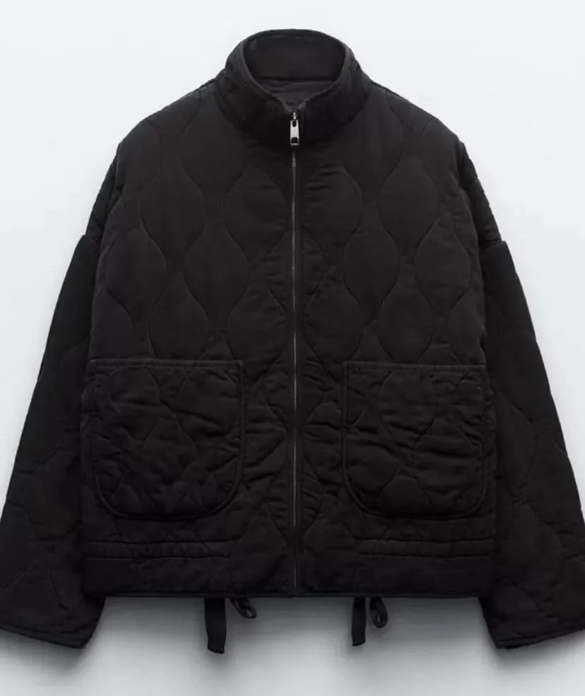 Pascale | Quilted Stand Collar Zip Jacket