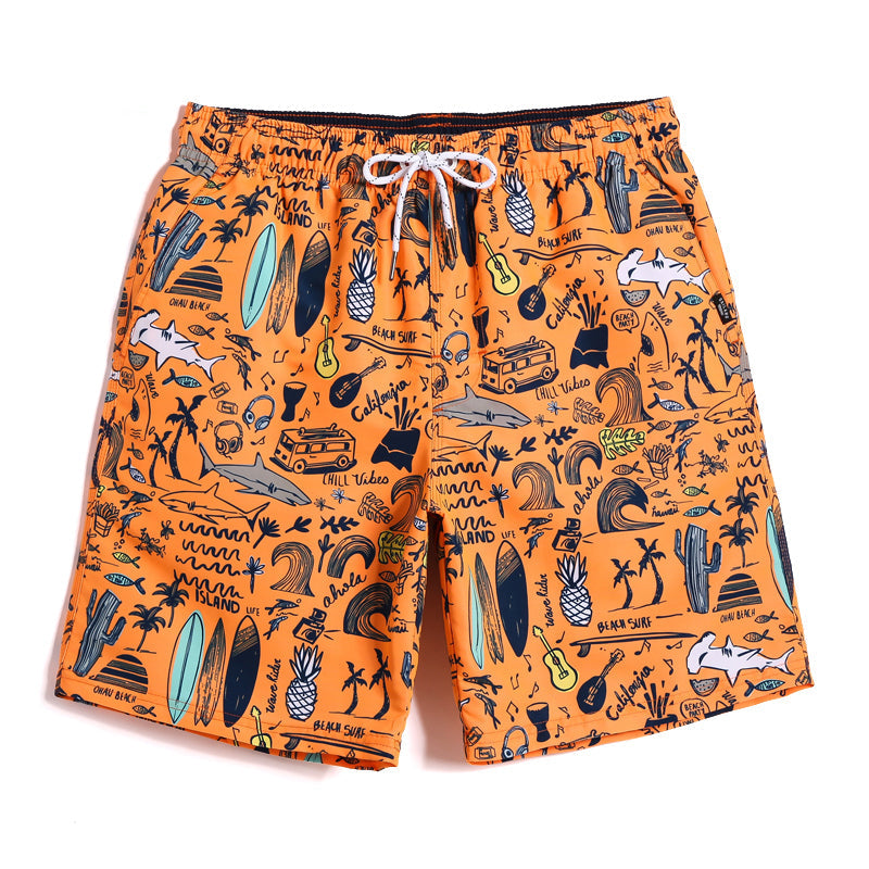 Tobey | Printed Drawstring Swim Trunks