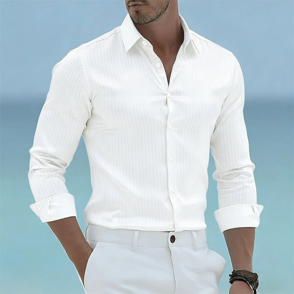 Kausan | Long Sleeve Striped Dress Shirt