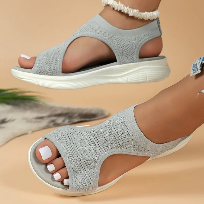Vicenta | Open Toe Cutout Knit Sandals