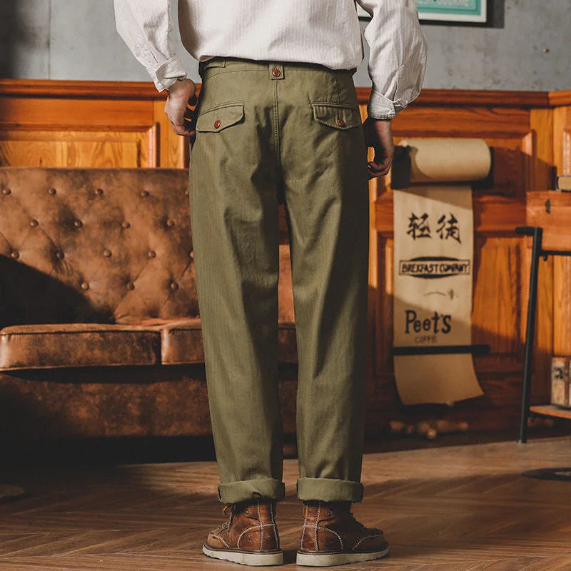 Inglis | Pleated Straight Leg Casual Trousers