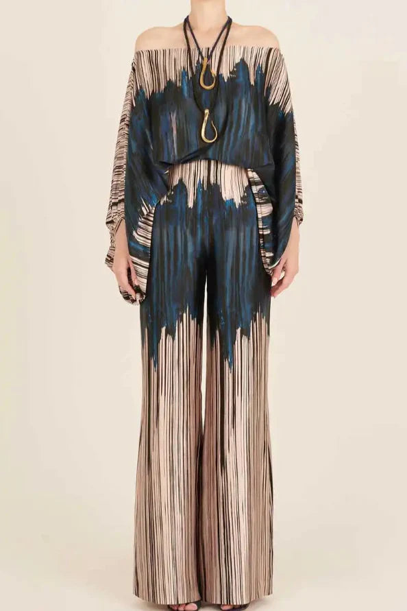 Florine | Two Piece Printed Wide Leg Pant Set