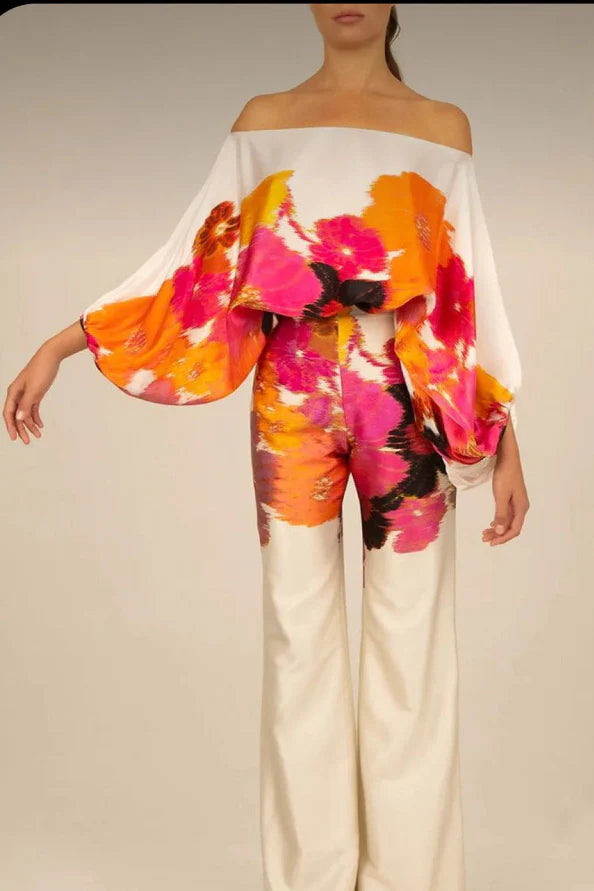 Florine | Two Piece Printed Wide Leg Pant Set