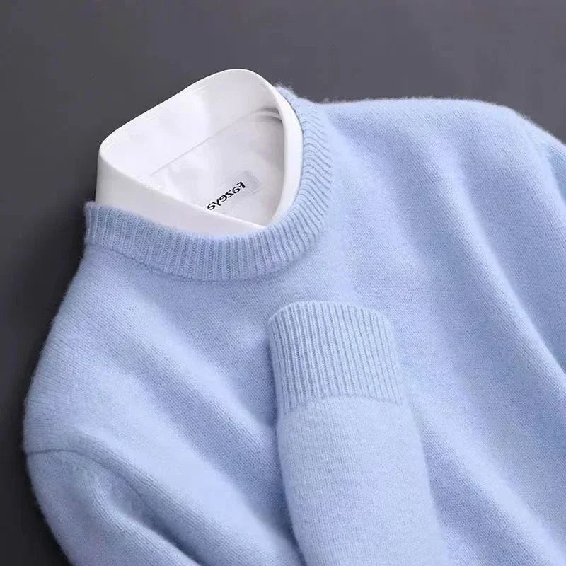Liam | Round Neck Long Sleeve Knit Sweater