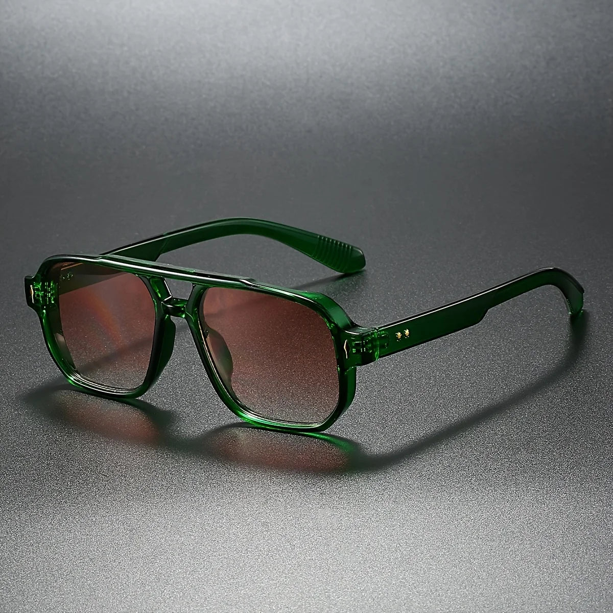 LumeSight - Square Double Bridge Sunglasses Tinted Lens Frame