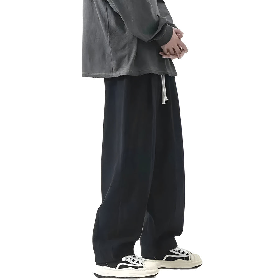 Paolino - Wide Leg Loose Fit Pleated Trousers