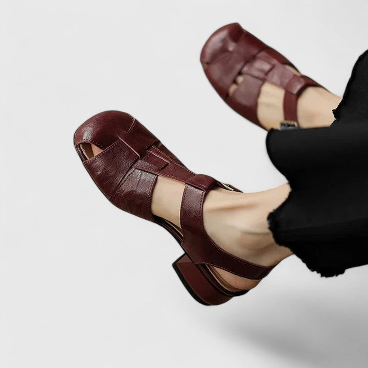Kathy | Closed Toe T Strap Buckle Sandal