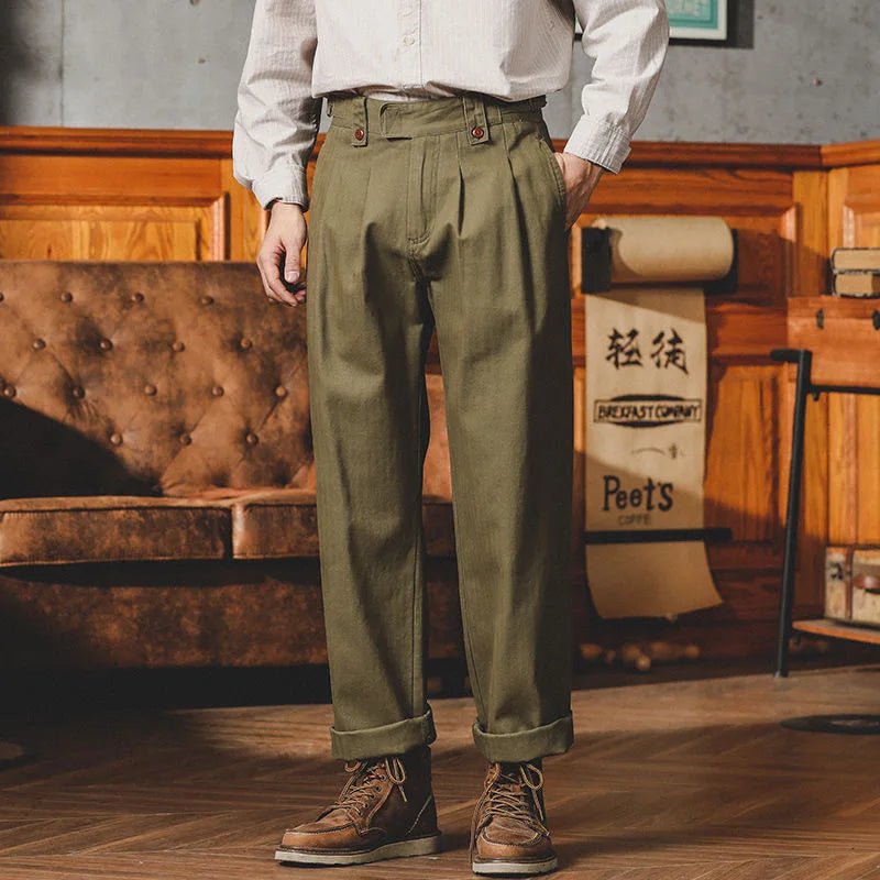 Inglis | Pleated Straight Leg Casual Trousers