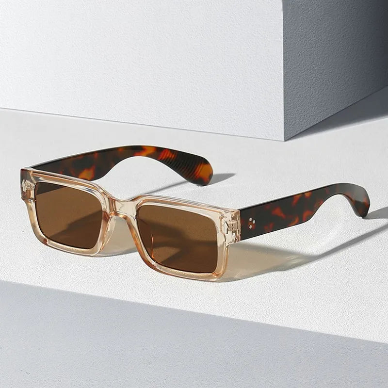 RetroLens -  Square Frame Green Tinted Sunglasses