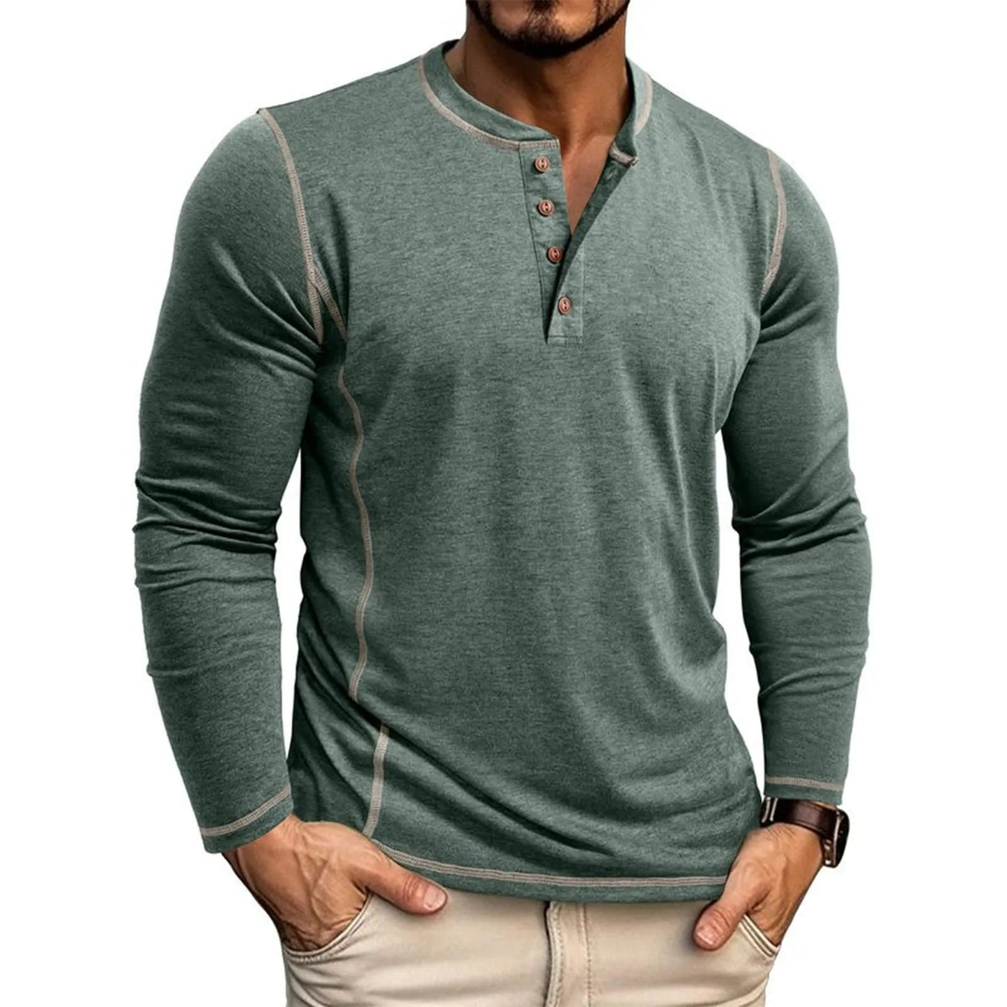Chuck | Long Sleeve Henley Shirt