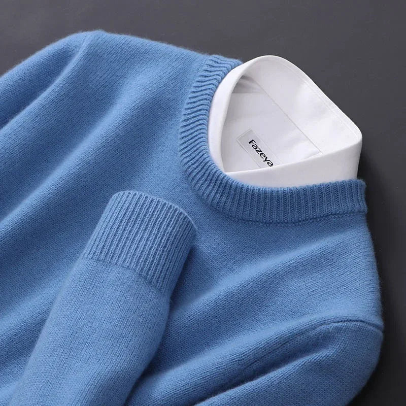 Liam | Round Neck Long Sleeve Knit Sweater