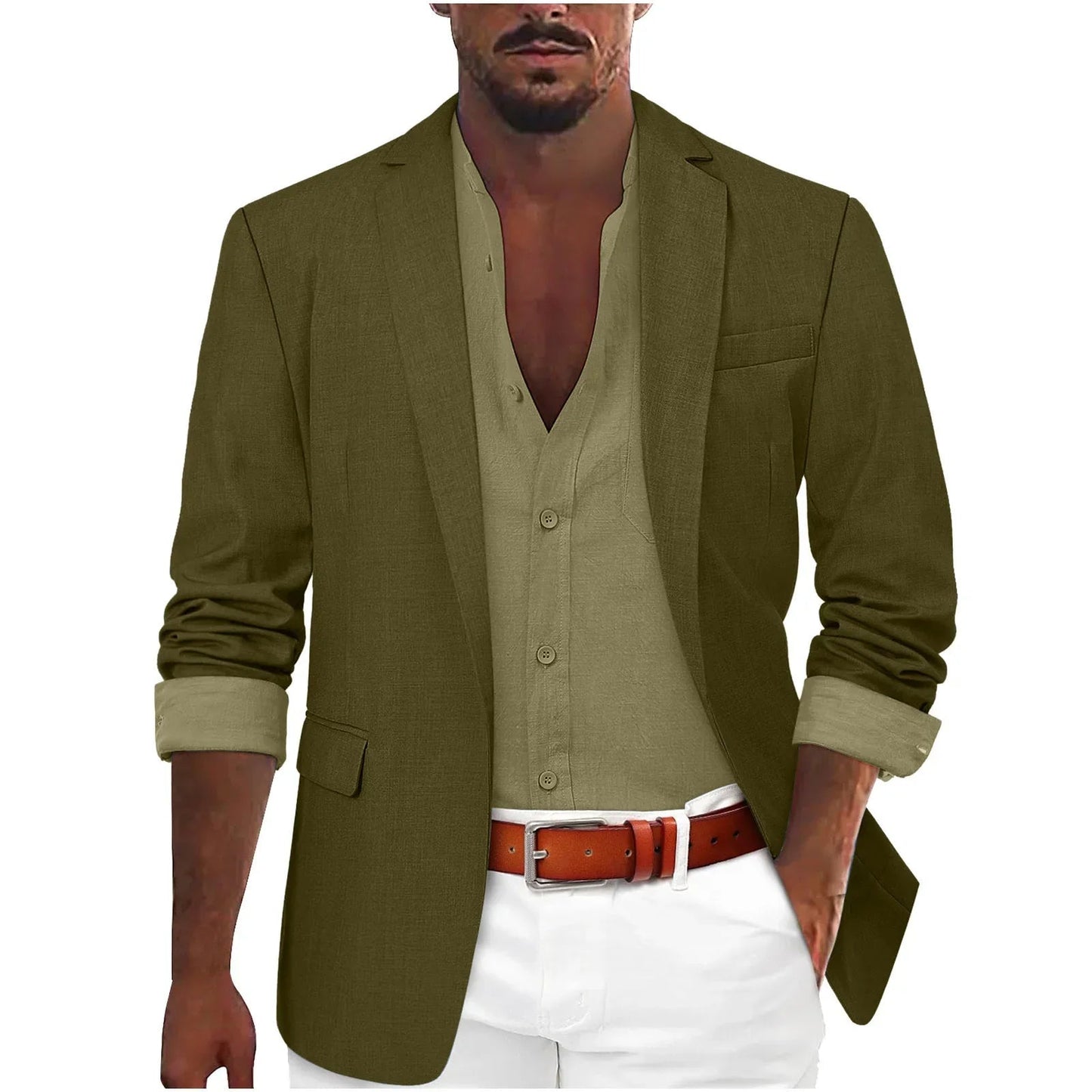 Alanzoka | Tailored Notch Lapel Single Button Blazer
