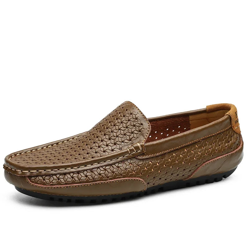 Aania | Leather Loafers With Perforated Pattern