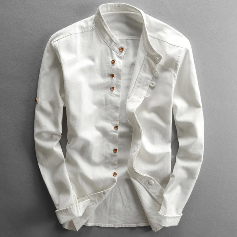 Hrvoje | Mandarin Collar Long Sleeve Button Shirt