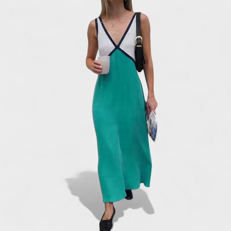 Vida | Sleeveless Color Block Maxi Dress