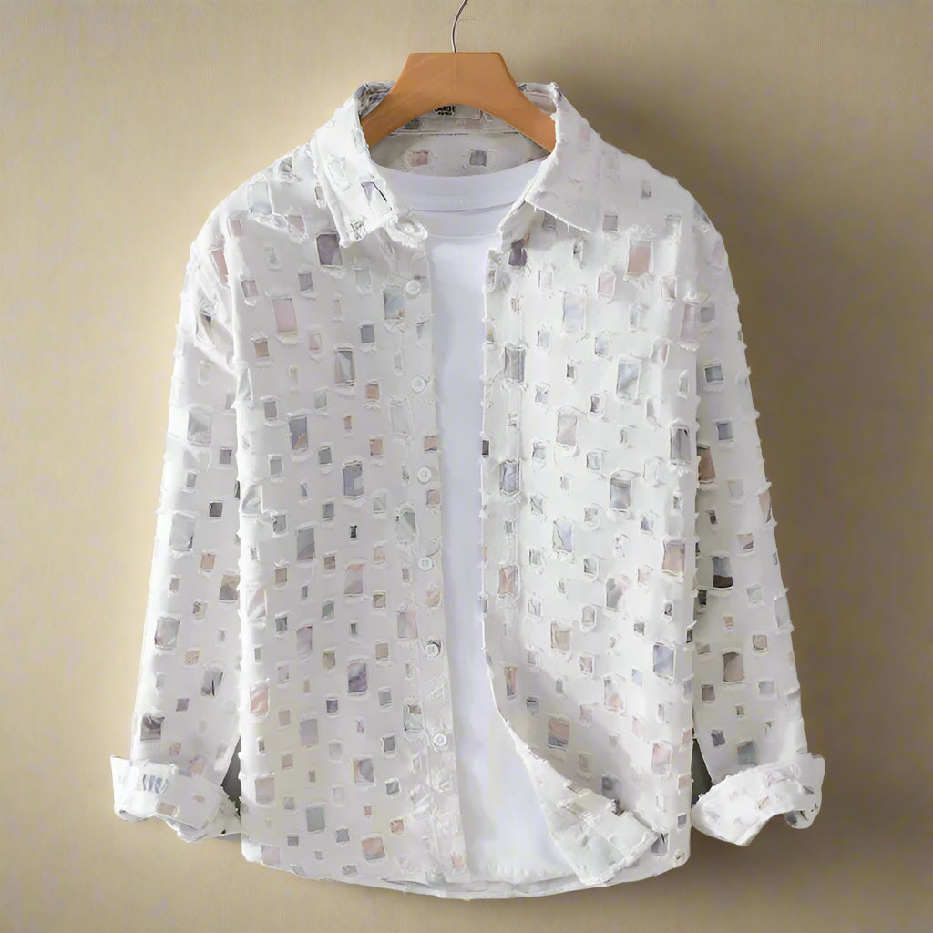 Nazirah | Cutout Long Sleeve Button-Up Shirt