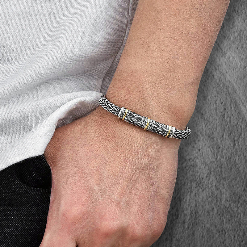 Jalair | Braided Chain Metal Clasp Bracelet Silver