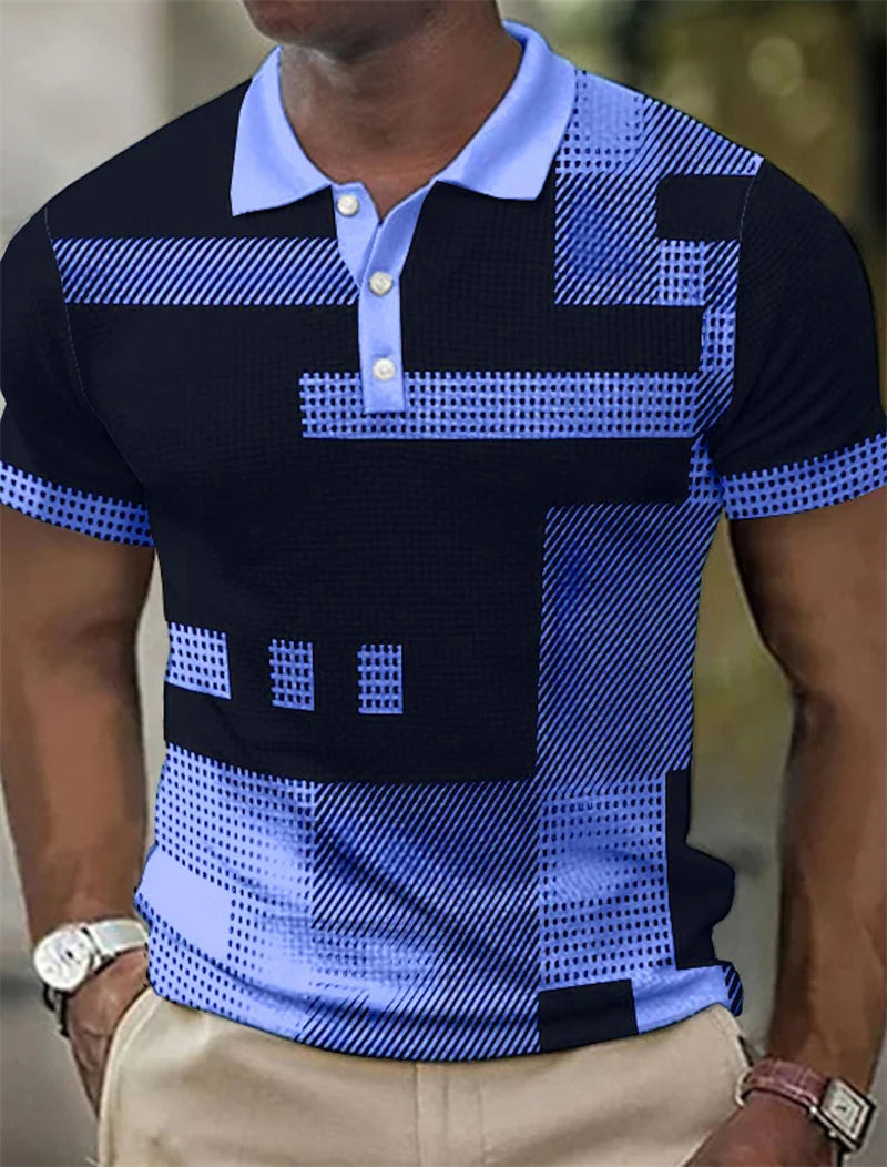 Delbert | Polo Shirt Geometric Print Short Sleeve