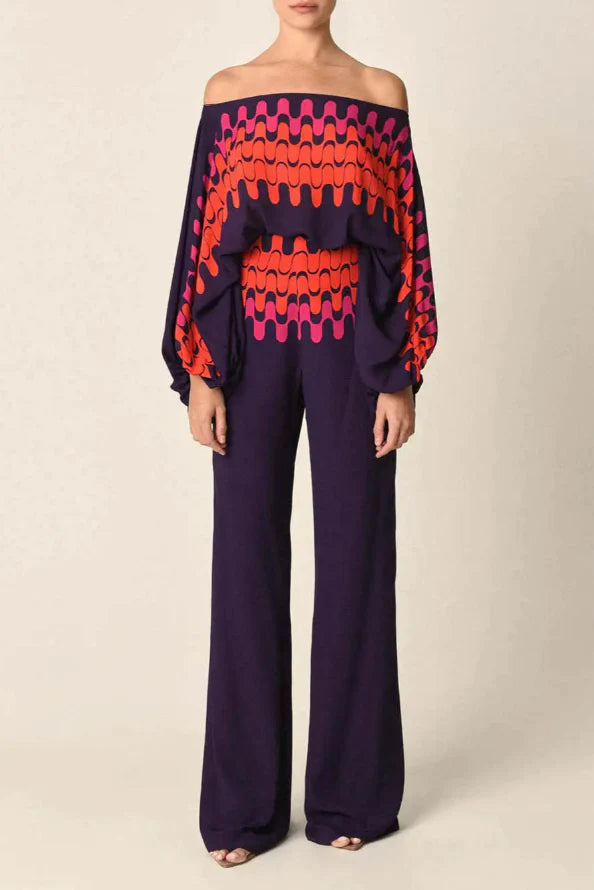 Florine | Two Piece Printed Wide Leg Pant Set