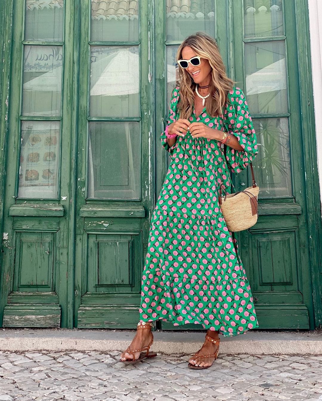 Tessa | Maxi Dress Geometric Print V-Neck