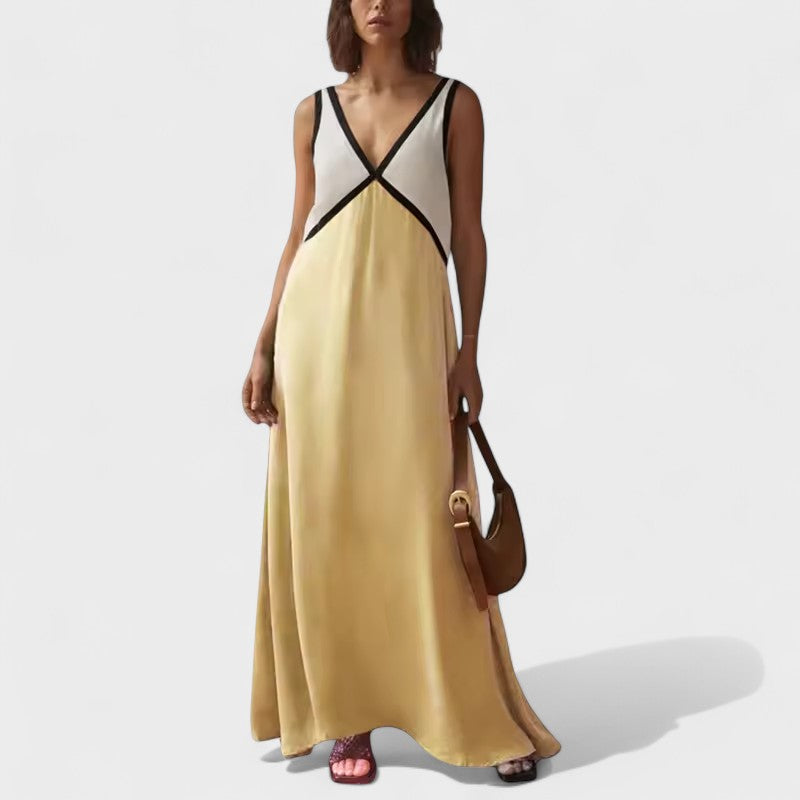 Vida | Sleeveless Color Block Maxi Dress