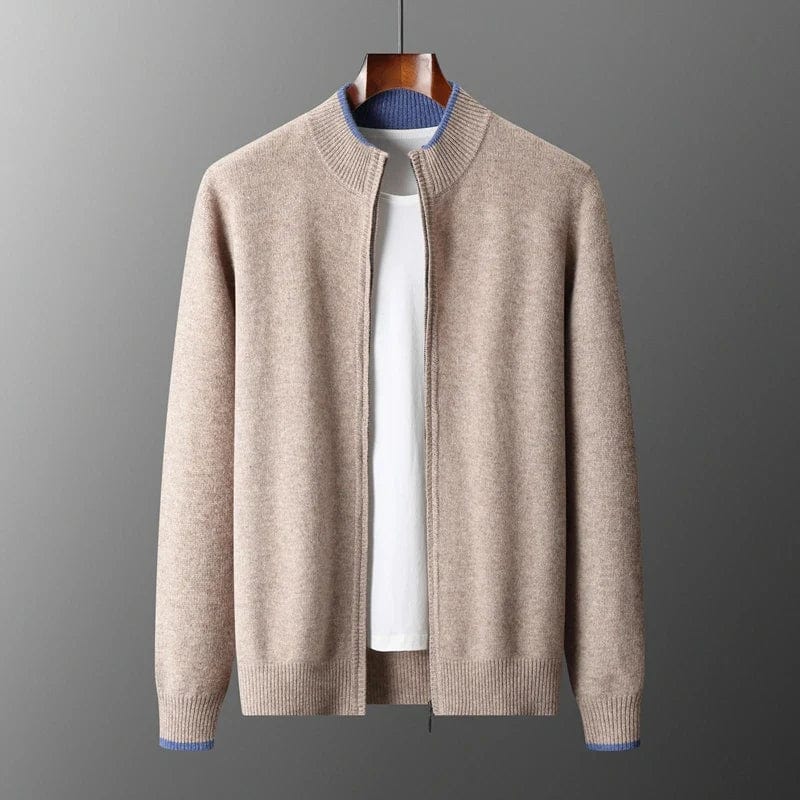 Corbin | Knit Zip Front Stand Collar Cardigan