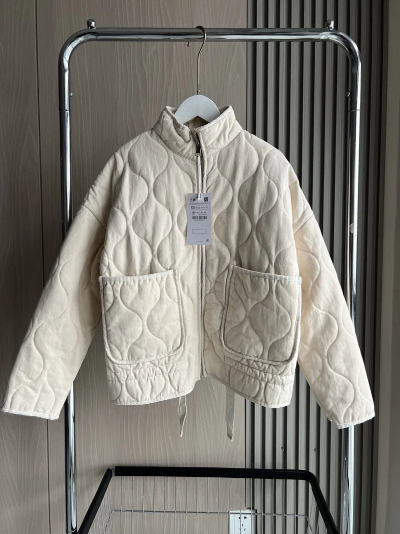 Pascale | Quilted Stand Collar Zip Jacket