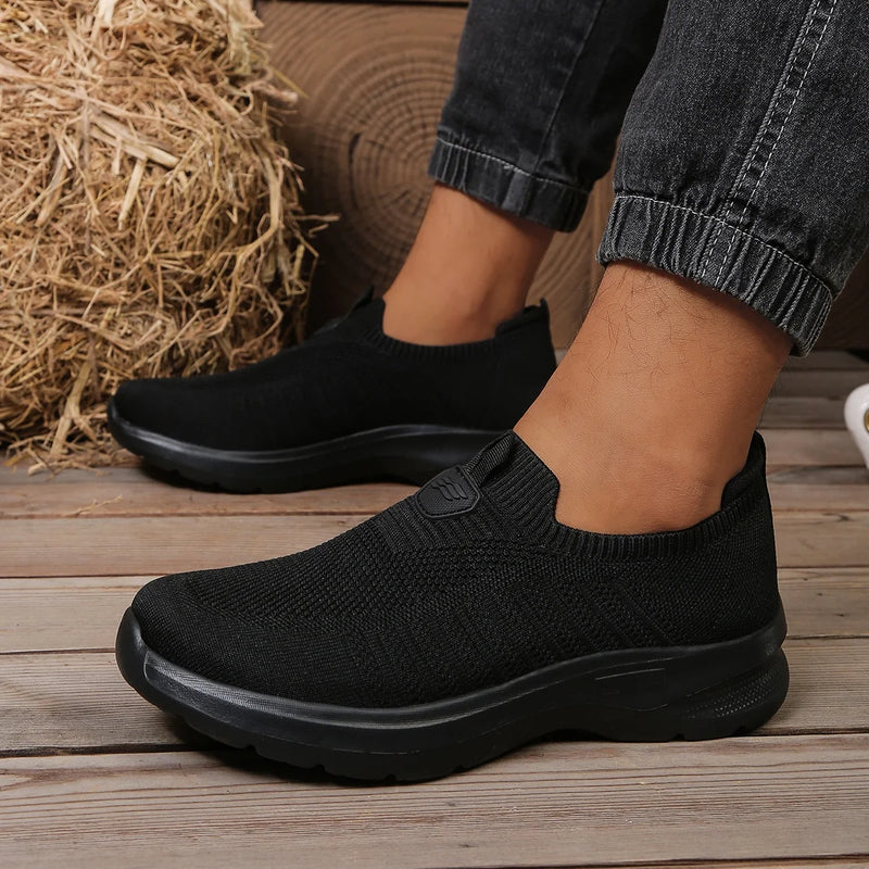 Valery | Walking Shoes with Knit Slip On Upper