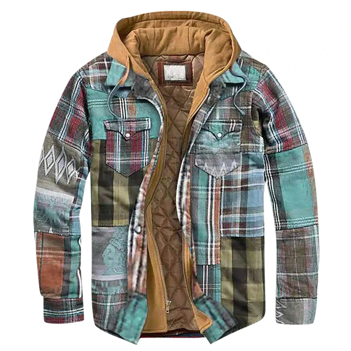 Brecor | Hooded Checkered Jacket with Quilted Lining