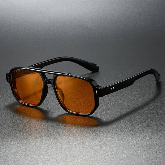 LumeSight - Square Double Bridge Sunglasses Tinted Lens Frame