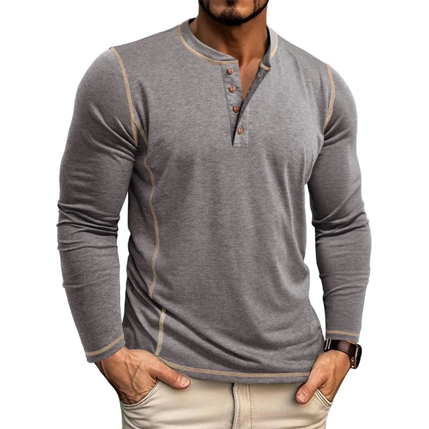 Chuck | Long Sleeve Henley Shirt