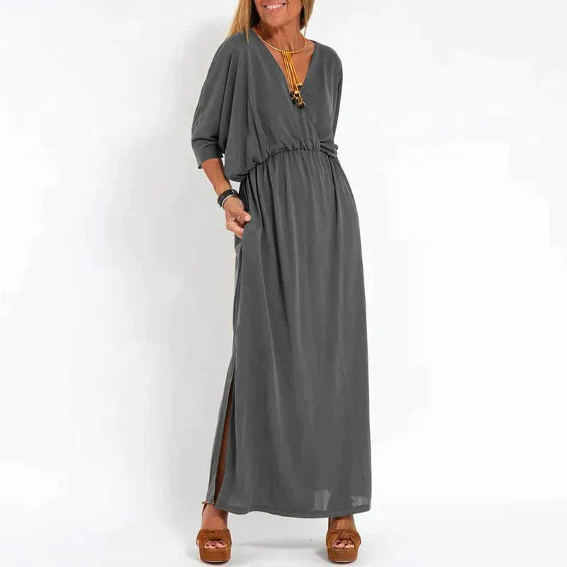 Vesna | V Neck Maxi Dress With Pockets