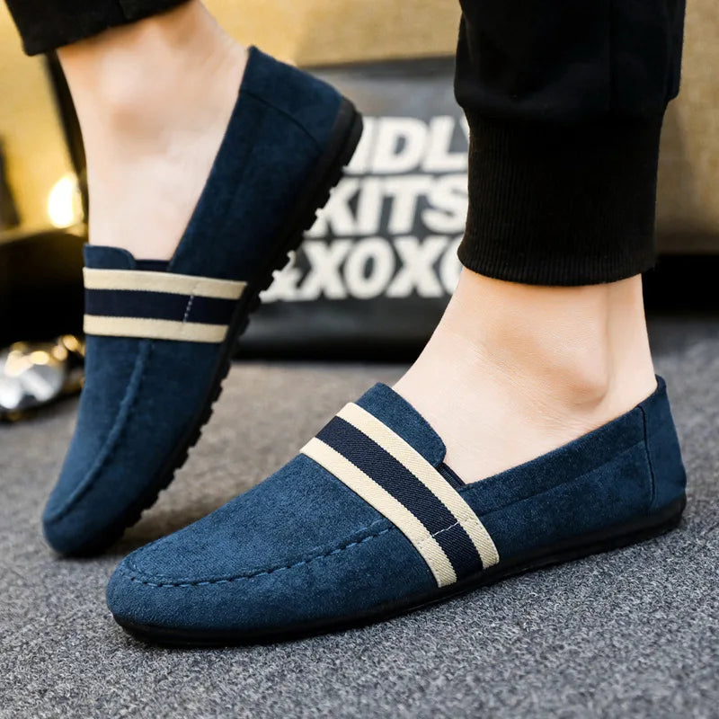 Hanno | Loafers with Striped Vamp and Moc Toe