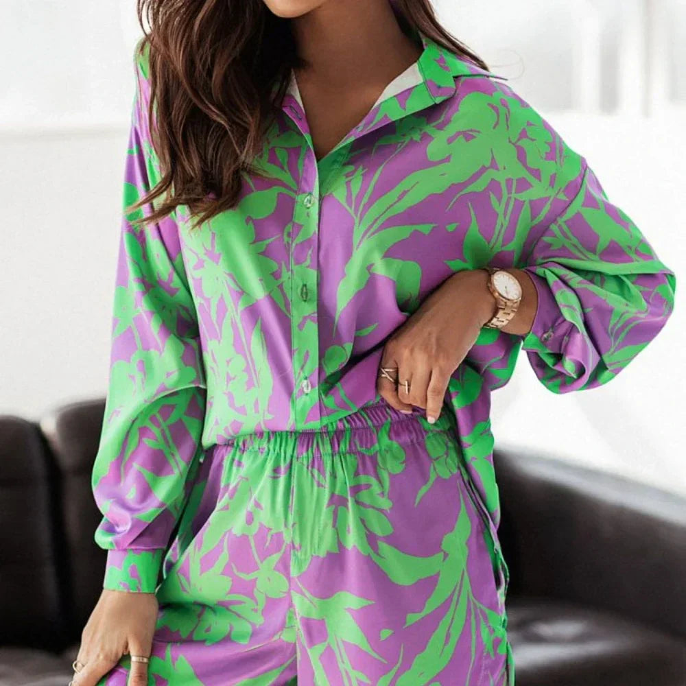 Giovina | Button Up Long Sleeve Short Set