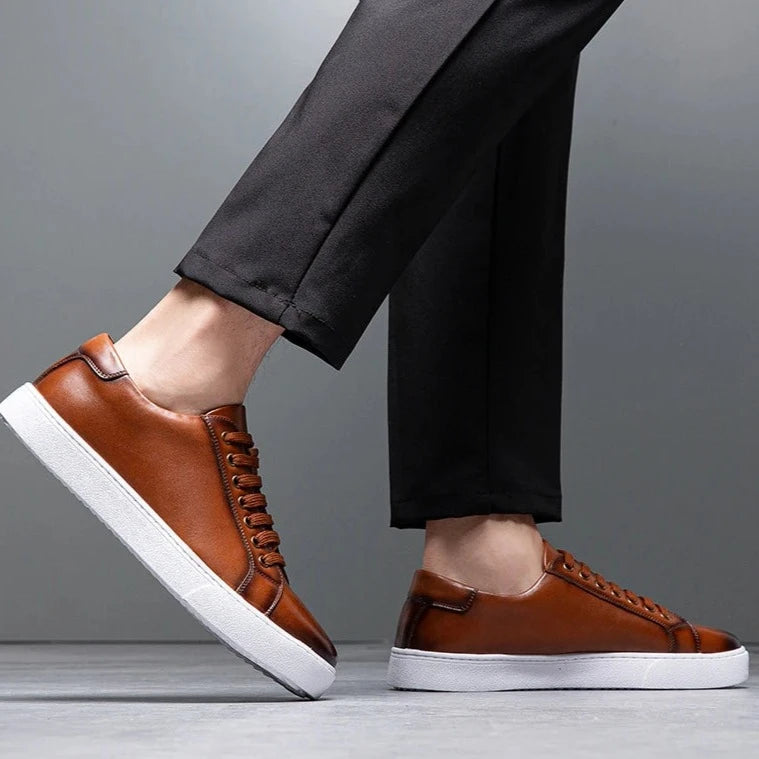 Leonell | Leather Lace-Up Low-Top Casual Sneakers