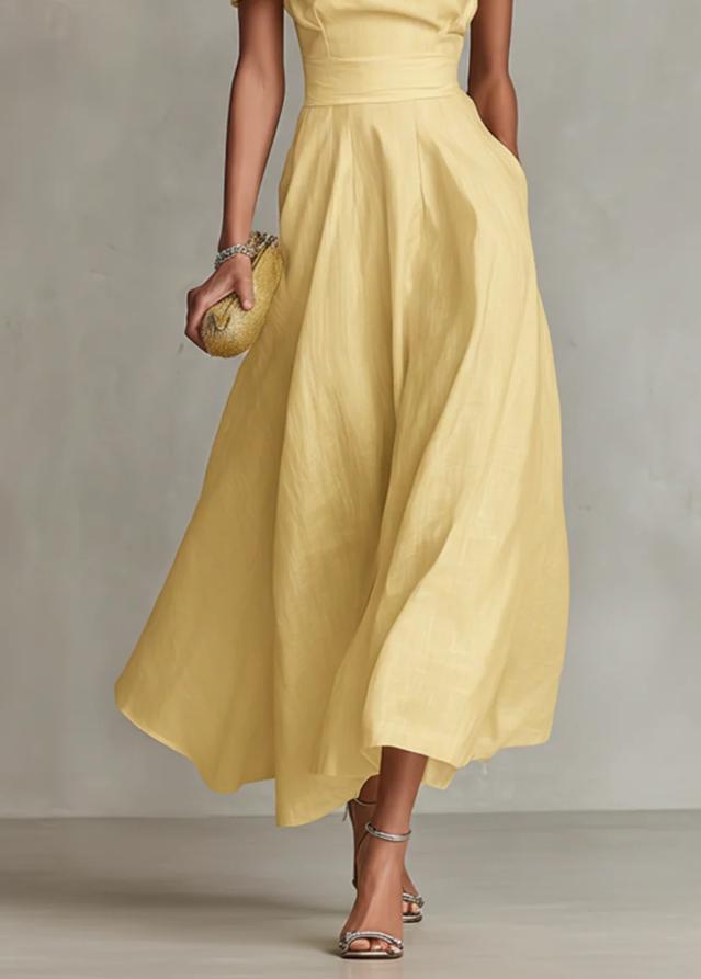 Nermin | Midi Dress Off-Shoulder Flared Design