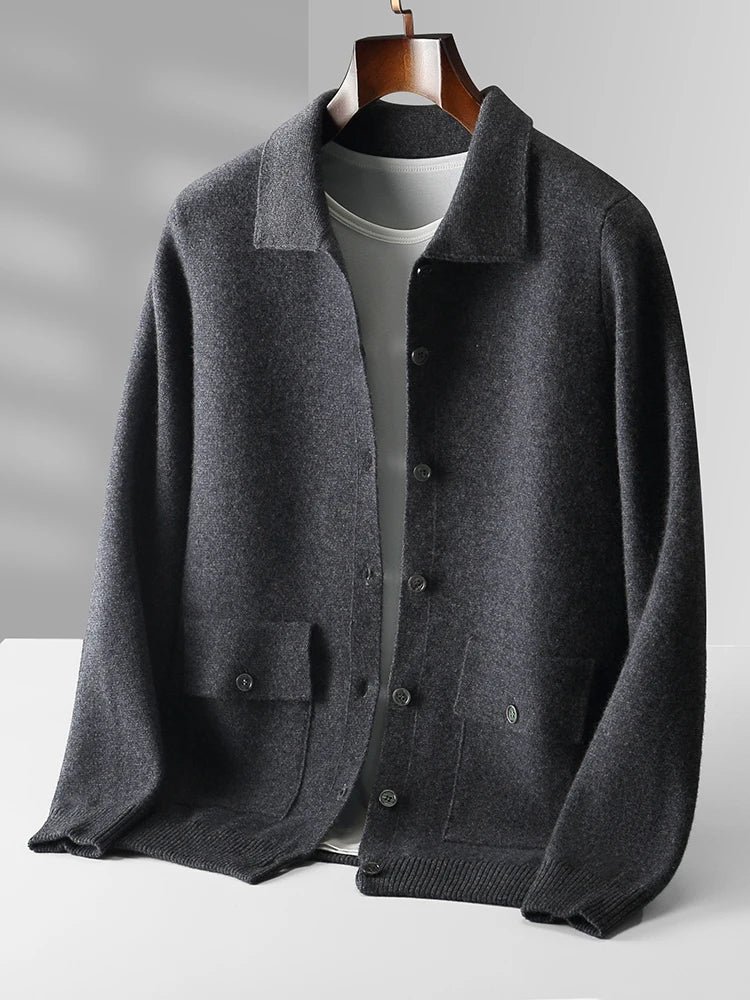 Suphon | Cardigan With Point Collar and Flap Pockets
