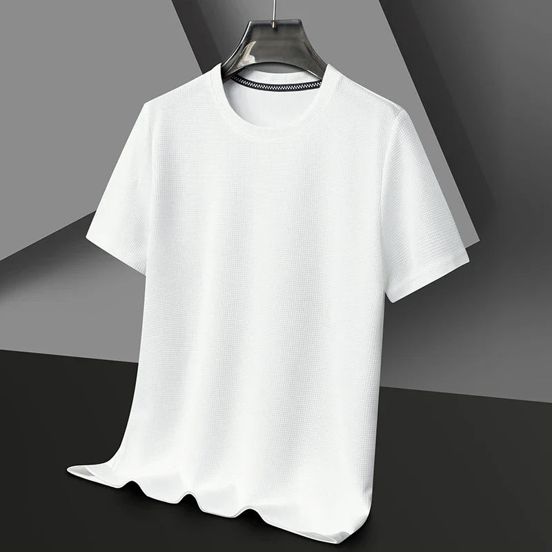 Michalis | Olive Textured Crew Neck T-Shirt