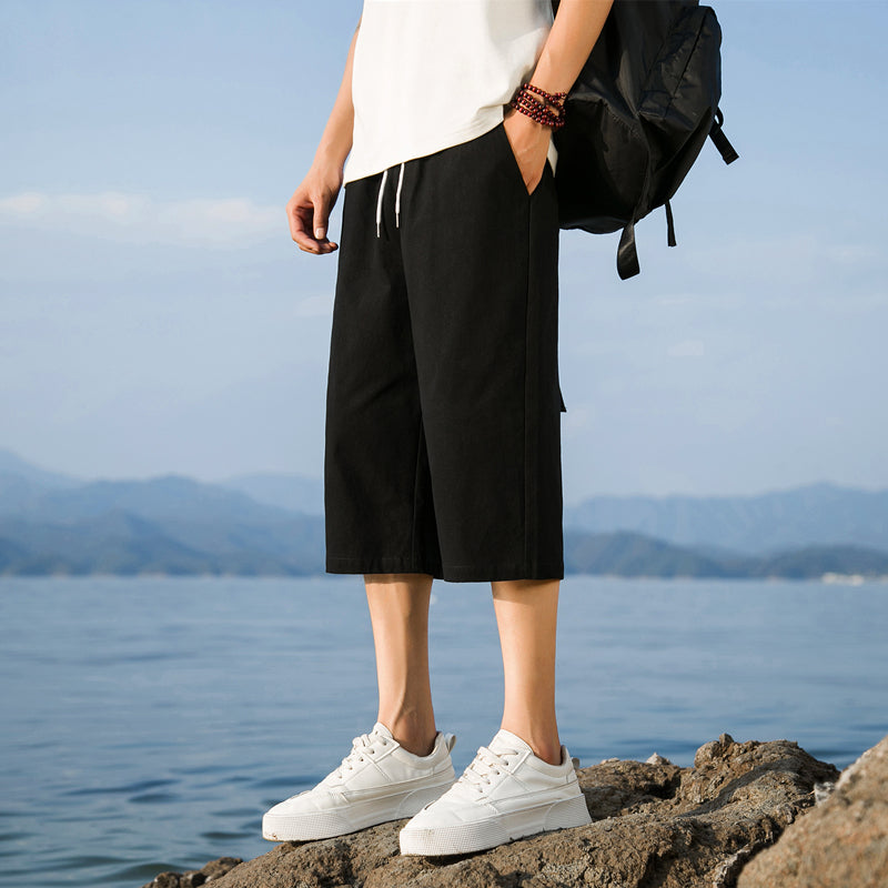 Nelson | Drawstring Wide Leg Cropped Pants