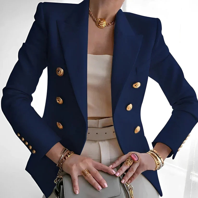 Lucinda | Blazer With Peaked Lapels and Gold Buttons