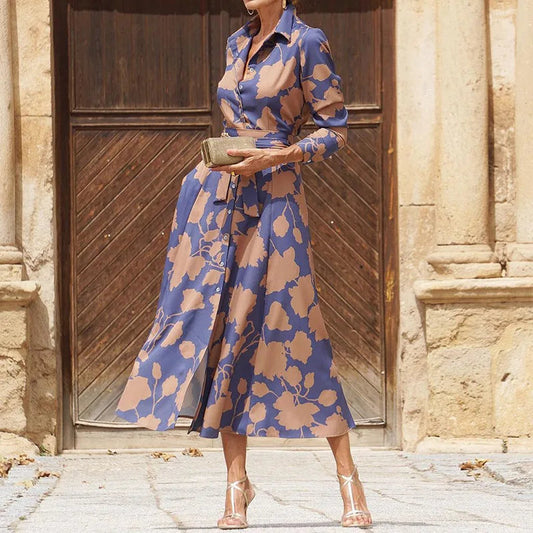Verina | Shirt Dress with Floral Print and Belt