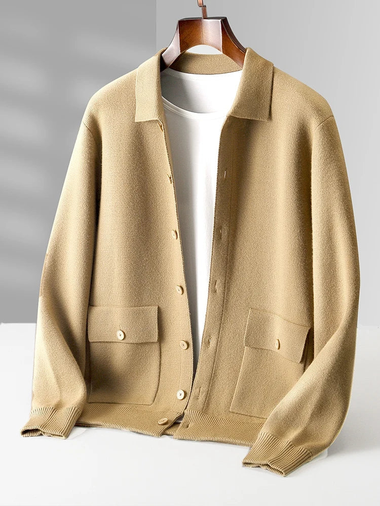 Suphon | Cardigan With Point Collar and Flap Pockets